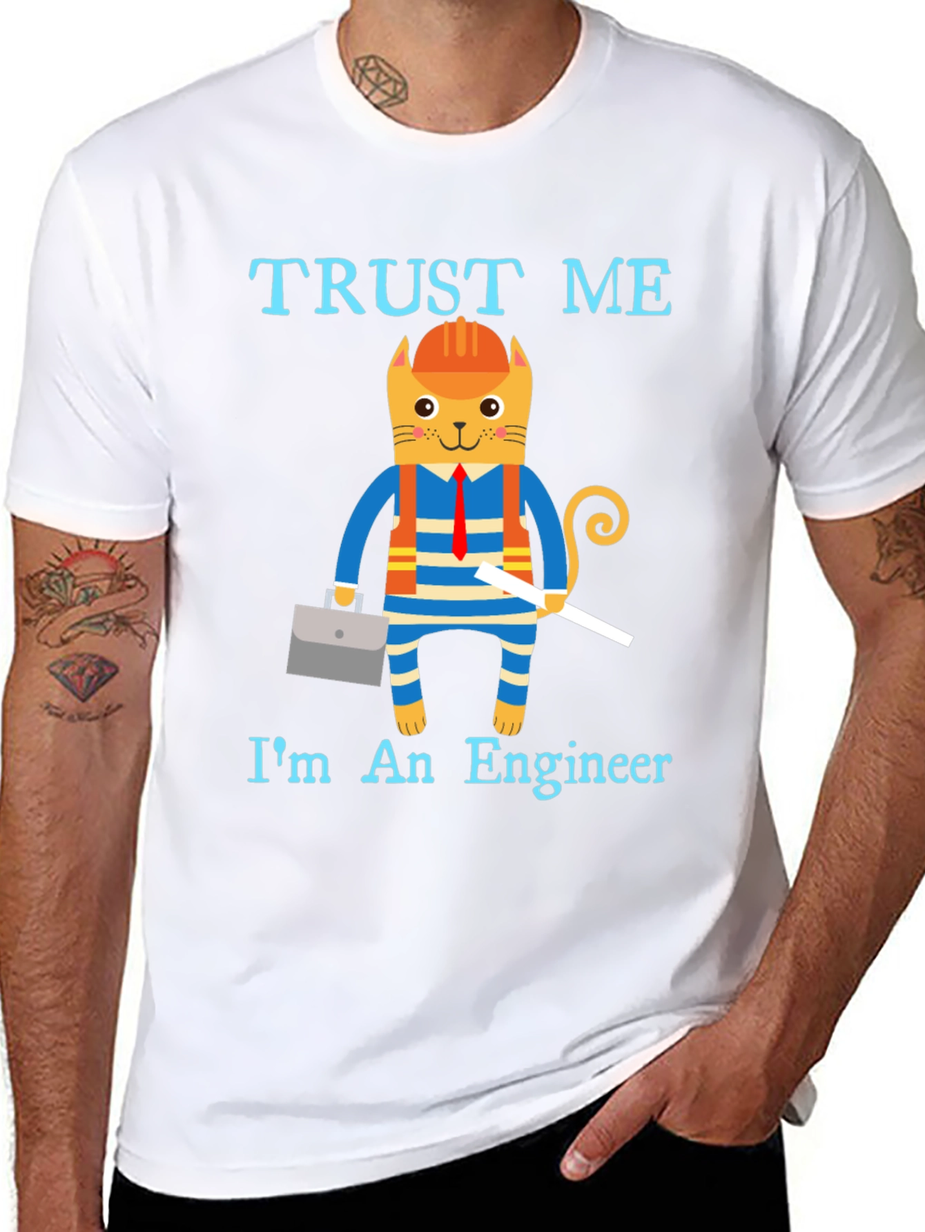 Trust Me Im an Engineer Funny Cat T-Shirt