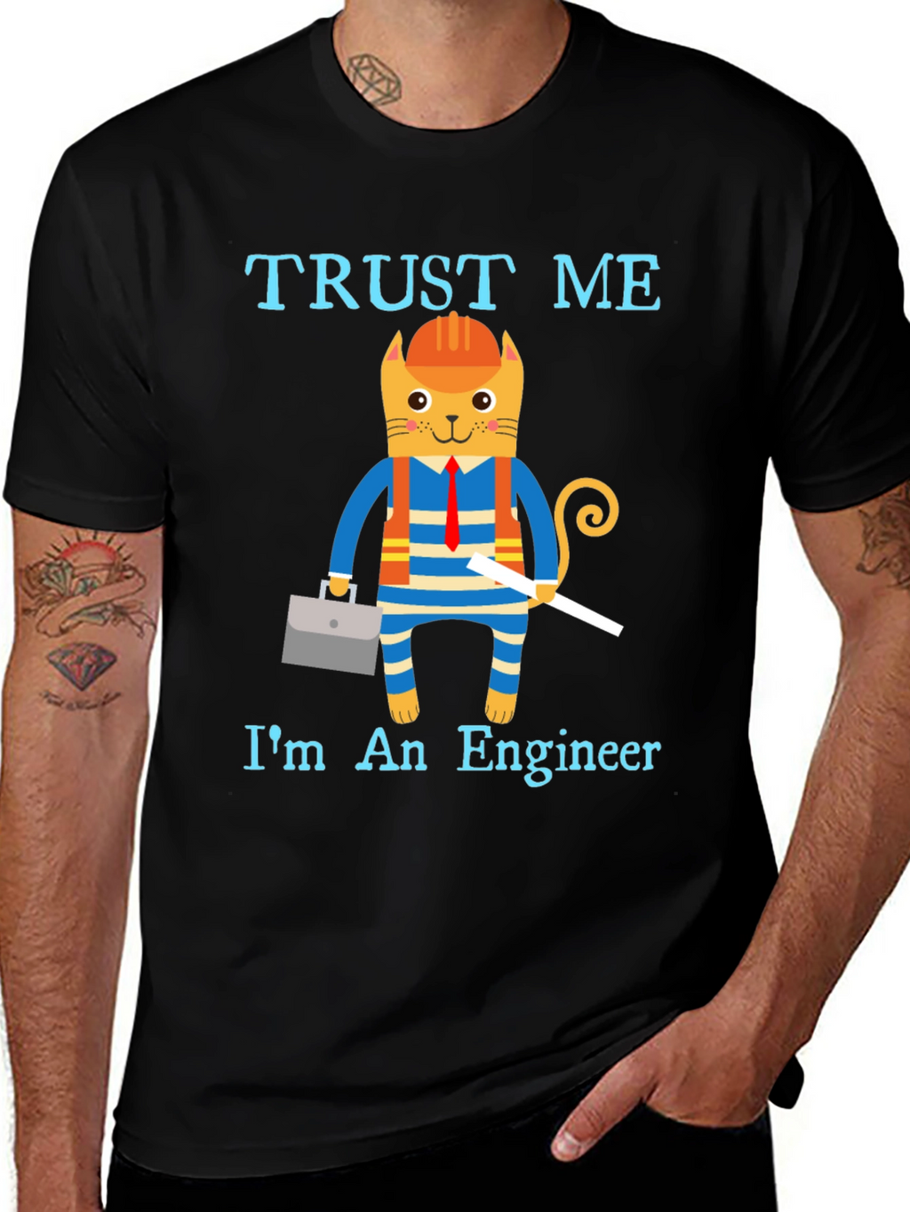 Trust Me Im an Engineer Funny Cat T-Shirt
