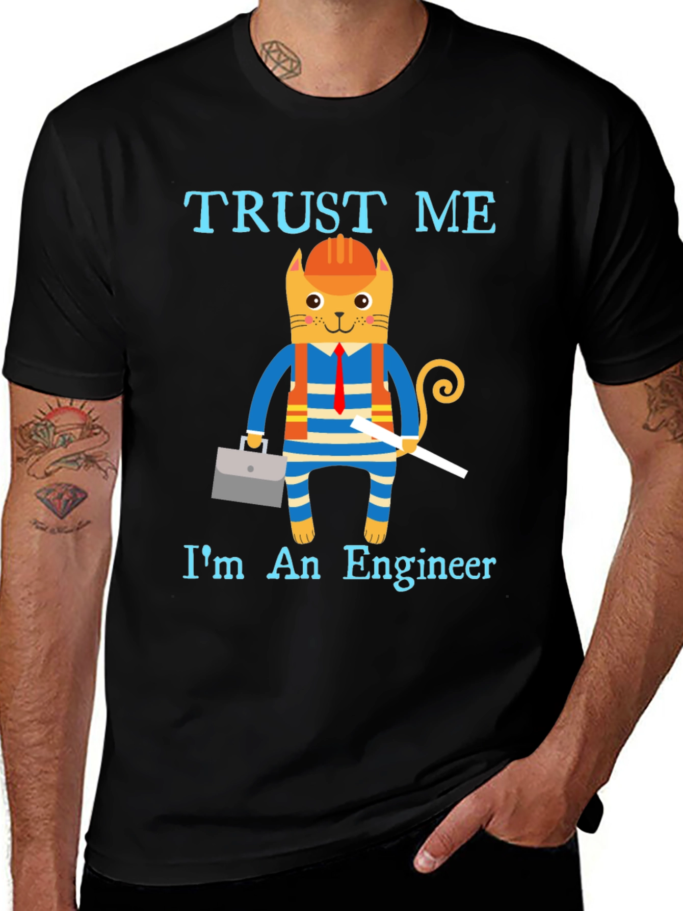 Trust Me Im an Engineer Funny Cat T-Shirt