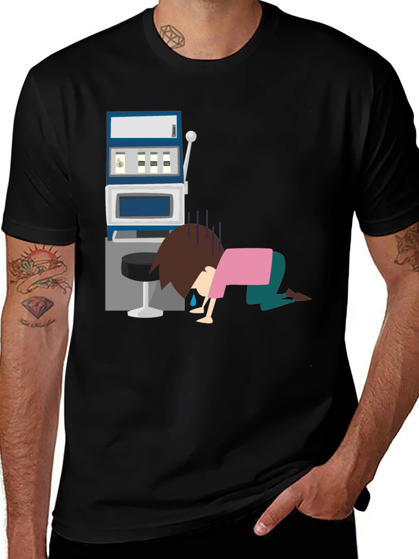 Gambling Loss Graphic Tee - Black
