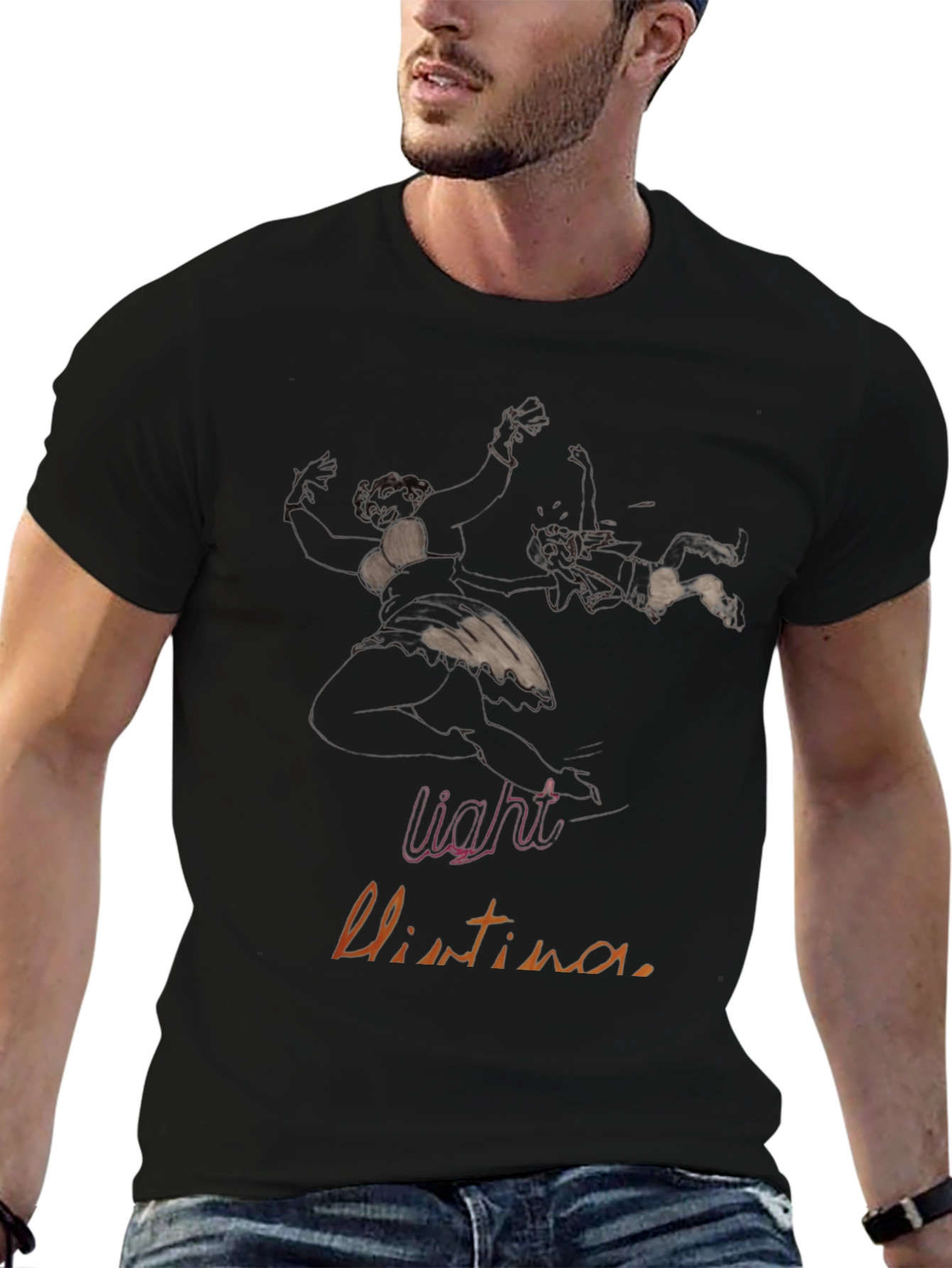 Light Christina Black Graphic Tee