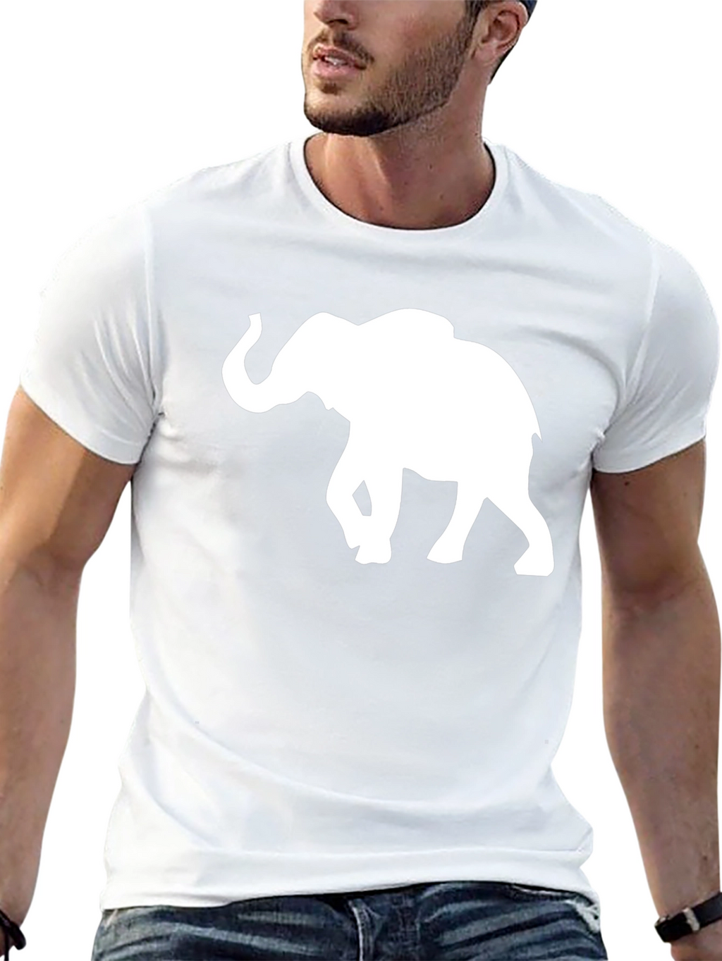 Elephant Silhouette T-Shirt - Black