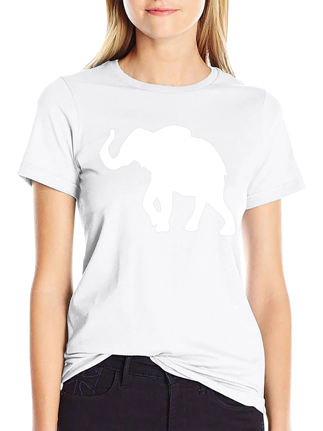 Elephant Silhouette T-Shirt - Black