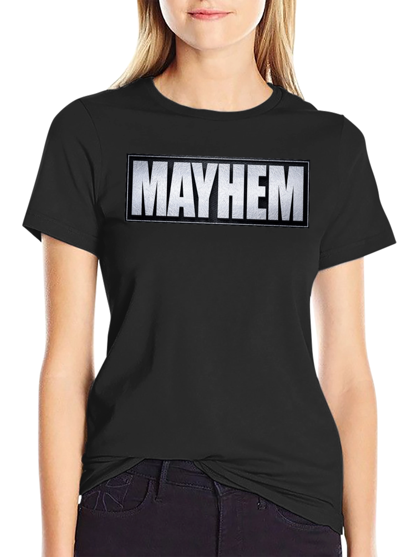 Mayhem Graphic Tee - Black Cotton Blend Comfort Fit