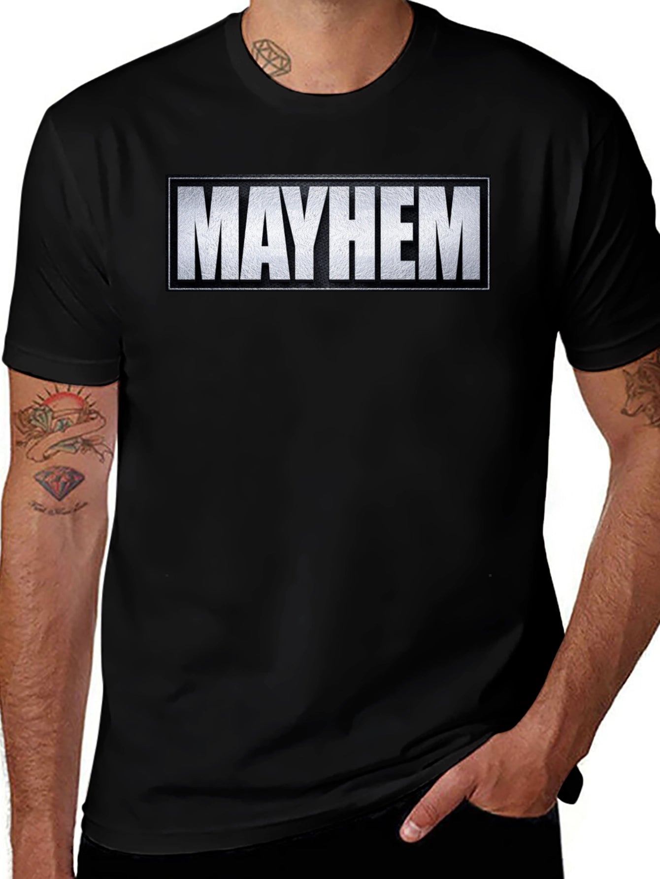 Mayhem Graphic Tee - Black Cotton Blend Comfort Fit