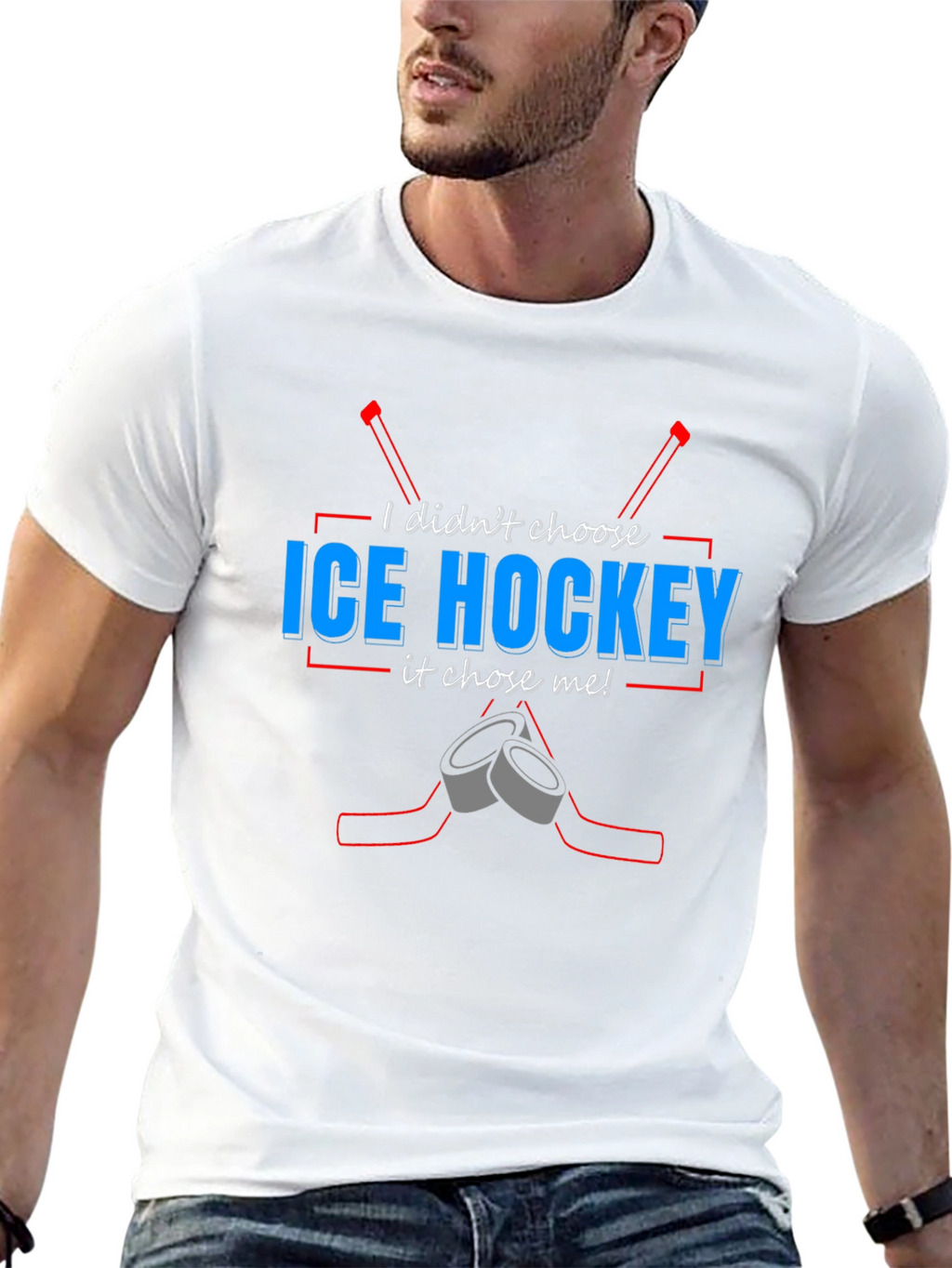 Ice Hockey Chose Me T-Shirt - Black Tee