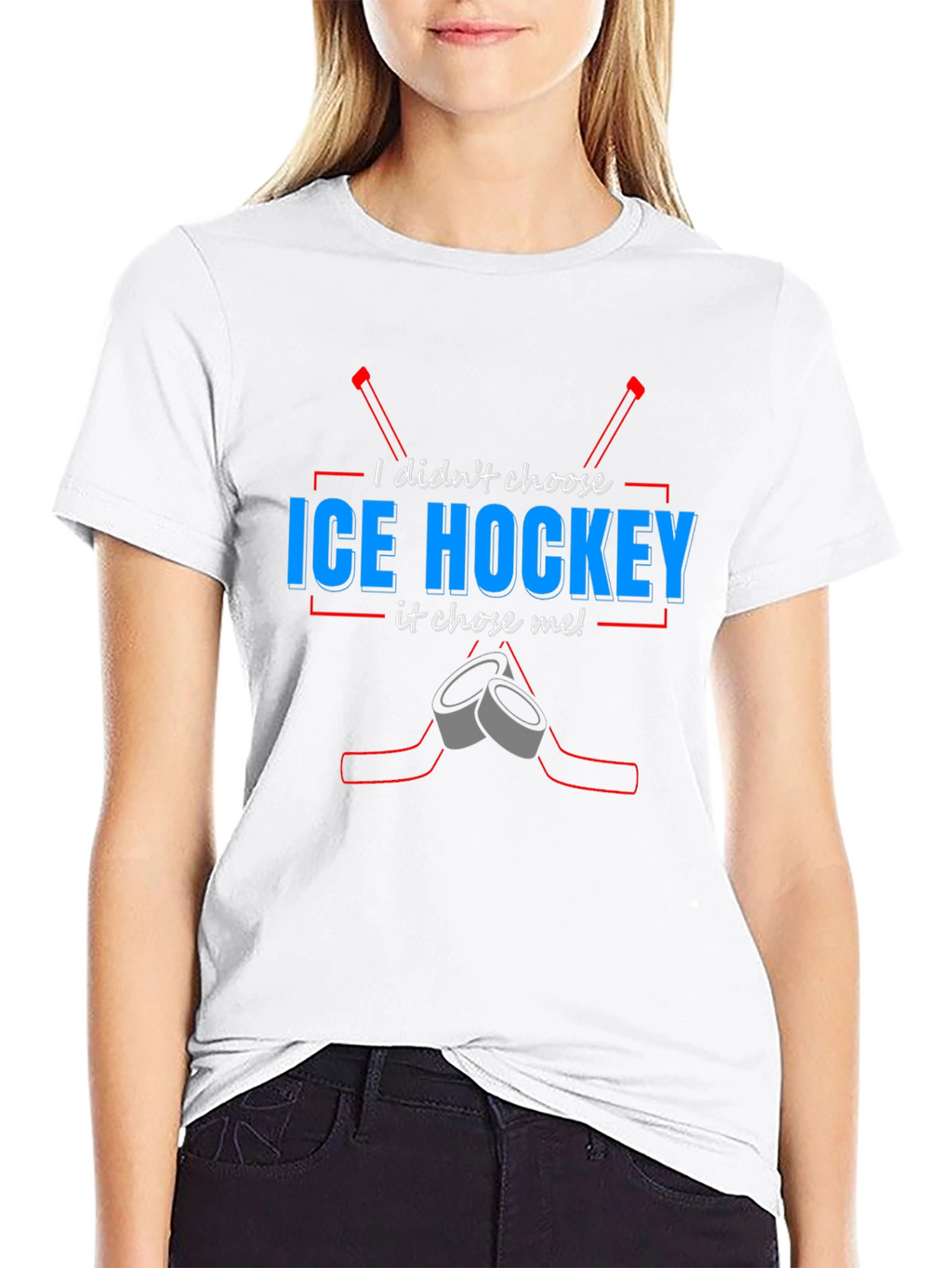 Ice Hockey Chose Me T-Shirt - Black Tee
