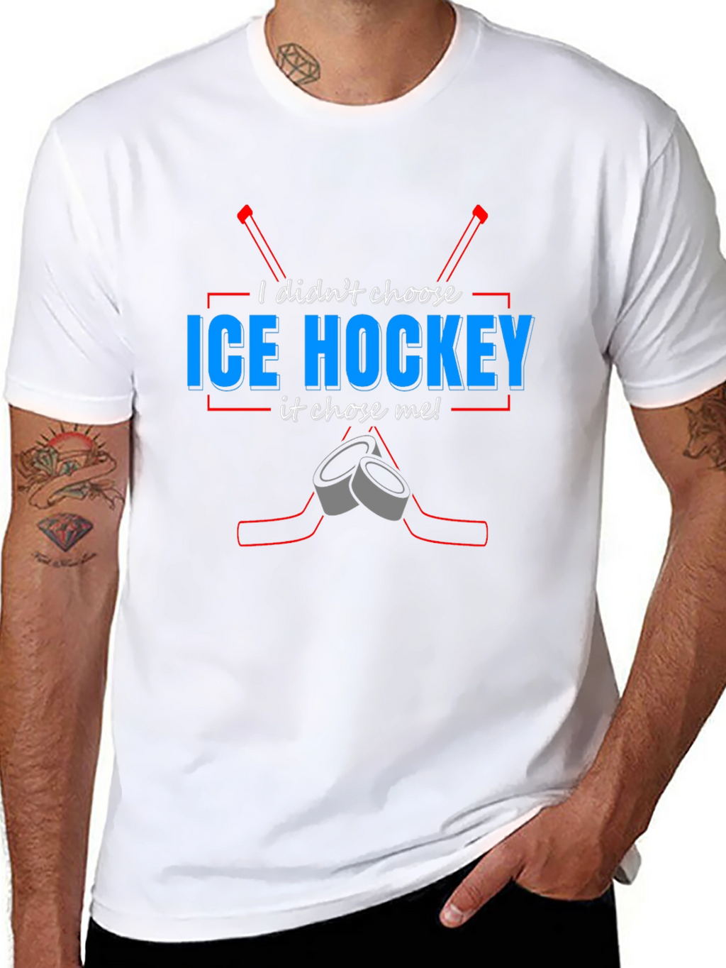 Ice Hockey Chose Me T-Shirt - Black Tee