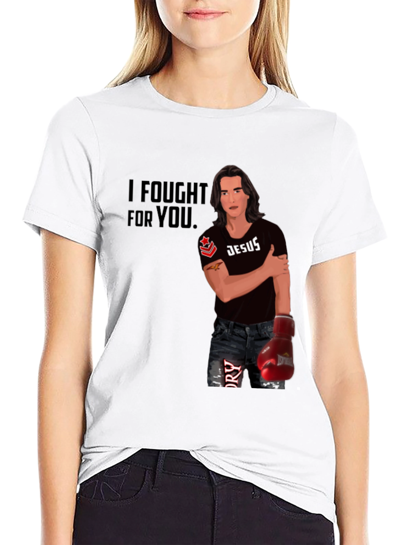 I Fought For You Jesus Boxing Graphic Tee