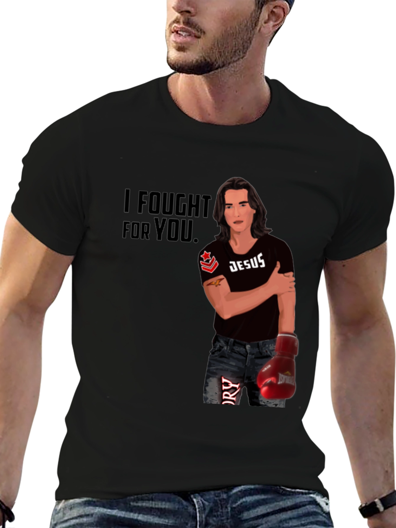 I Fought For You Jesus Boxing Graphic Tee