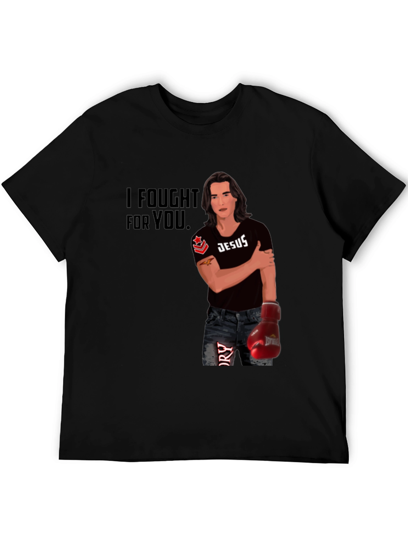 I Fought For You Jesus Boxing Graphic Tee