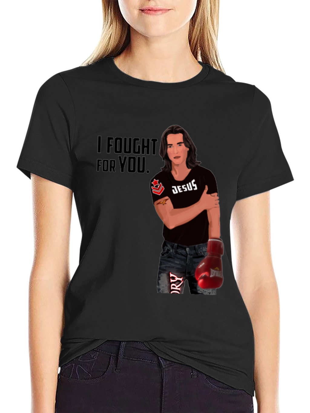 I Fought For You Jesus Boxing Graphic Tee