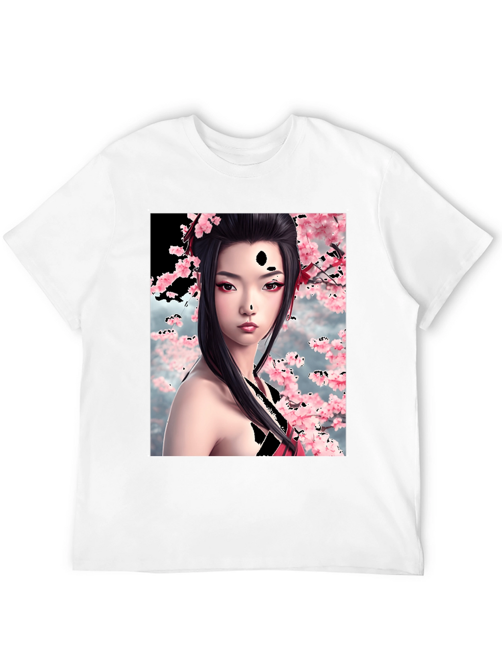 Geisha Cherry Blossom Graphic T-Shirt