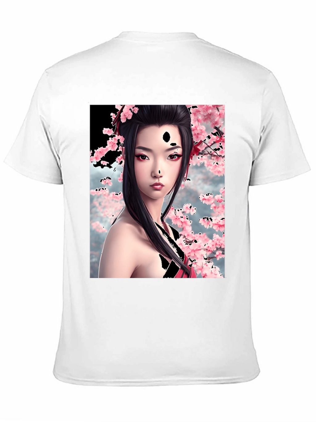 Geisha Cherry Blossom Graphic T-Shirt