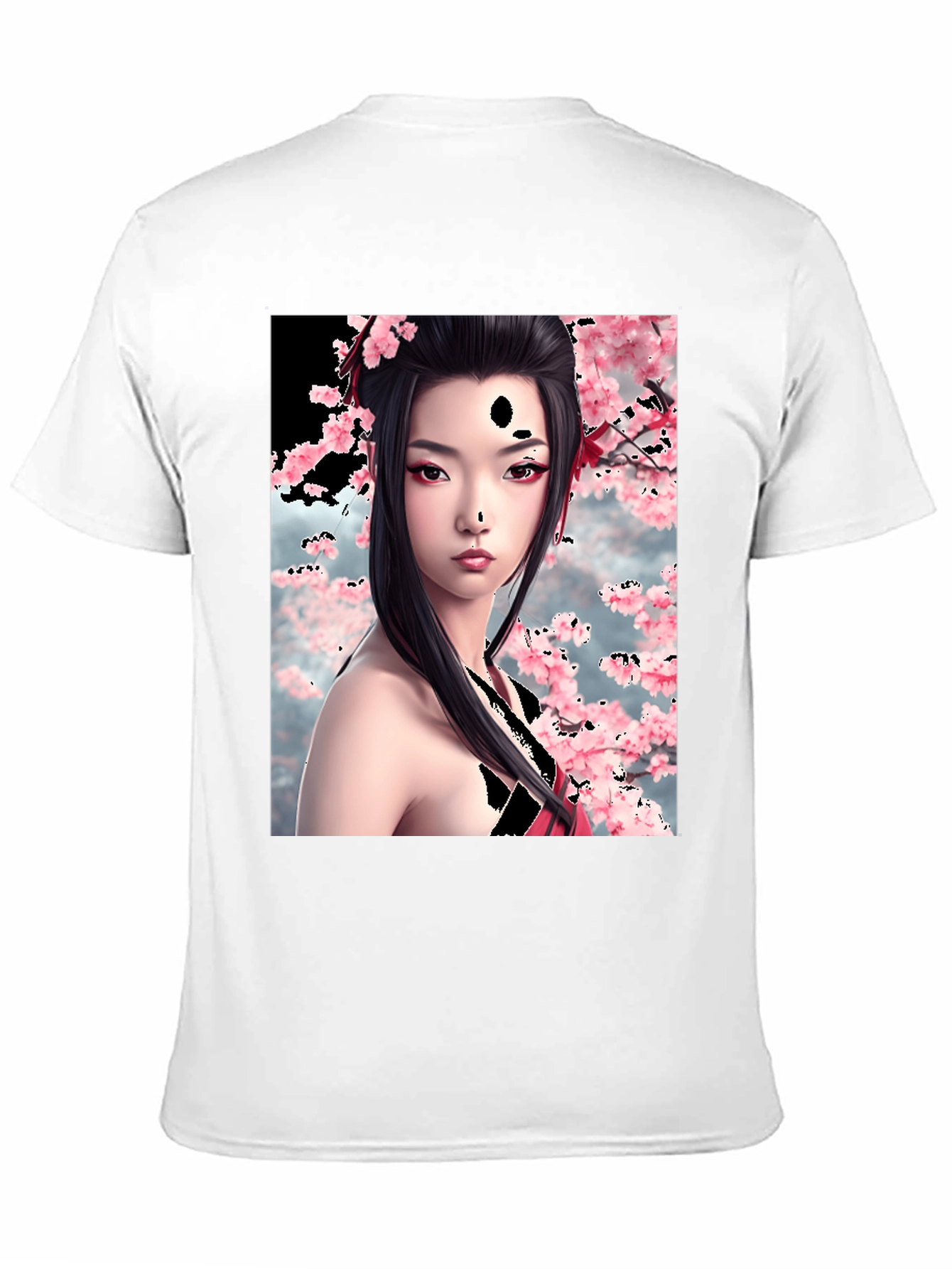 Geisha Cherry Blossom Graphic T-Shirt