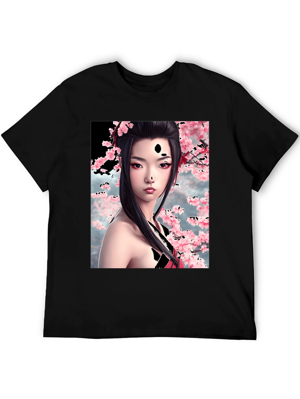 Geisha Cherry Blossom Graphic T-Shirt