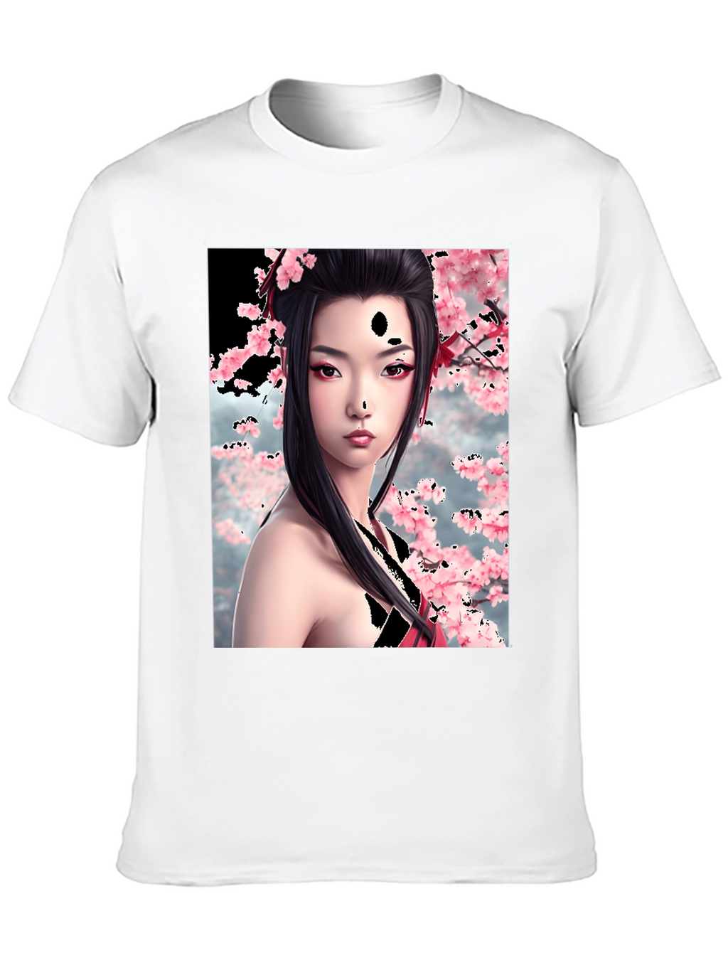 Geisha Cherry Blossom Graphic T-Shirt
