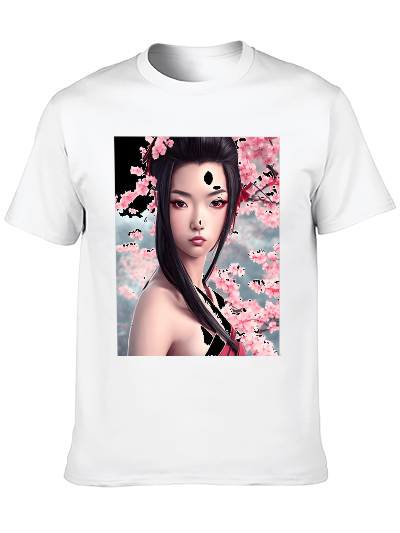 Geisha Cherry Blossom Graphic T-Shirt