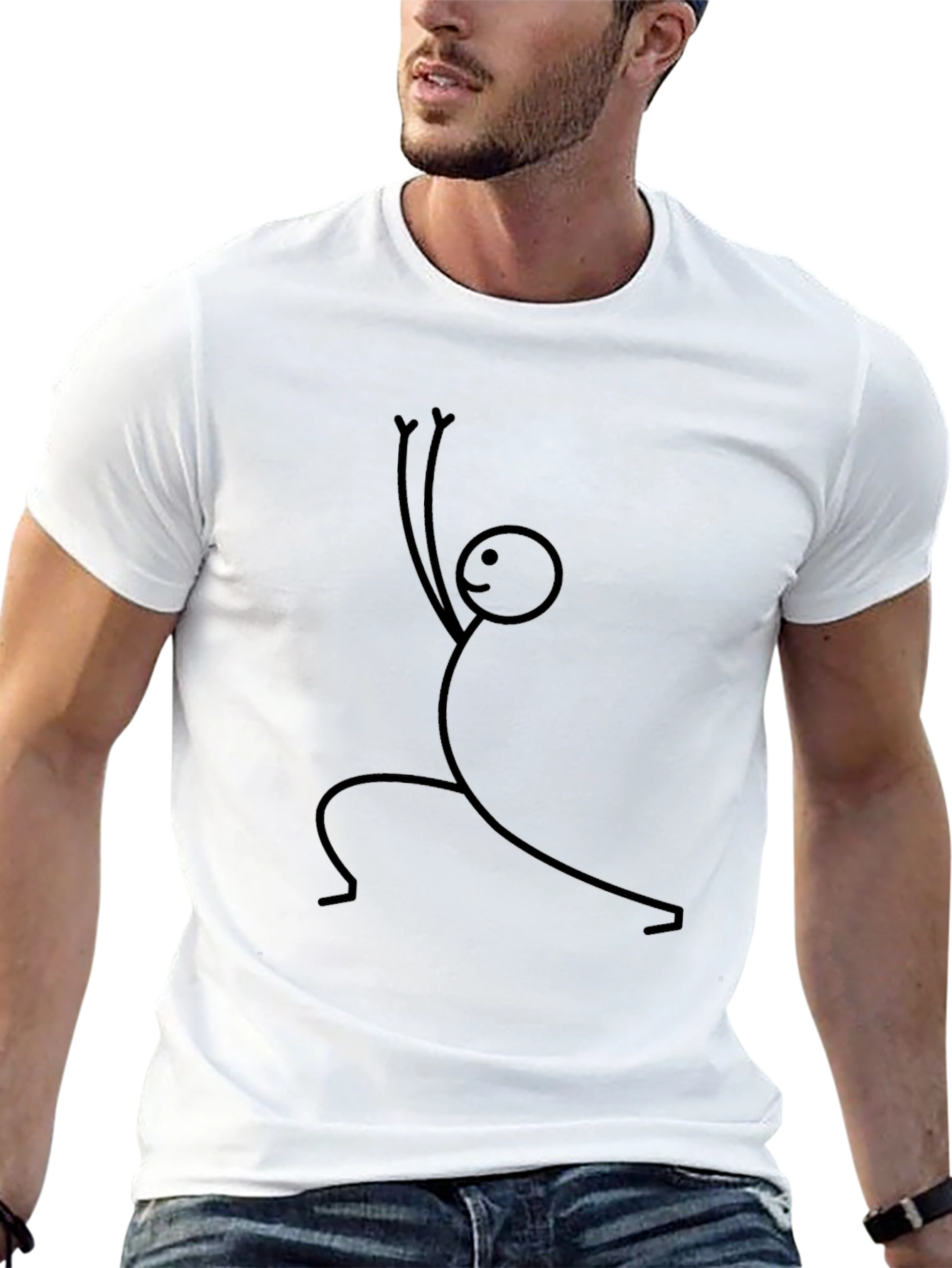 Stick Figure Yoga Black T-Shirt