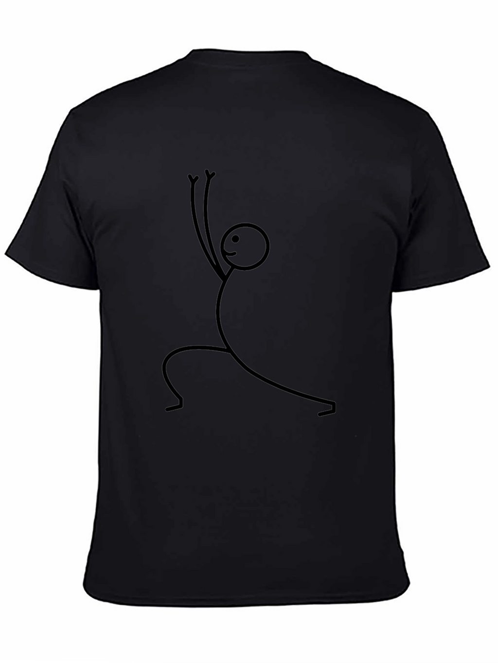 Stick Figure Yoga Black T-Shirt