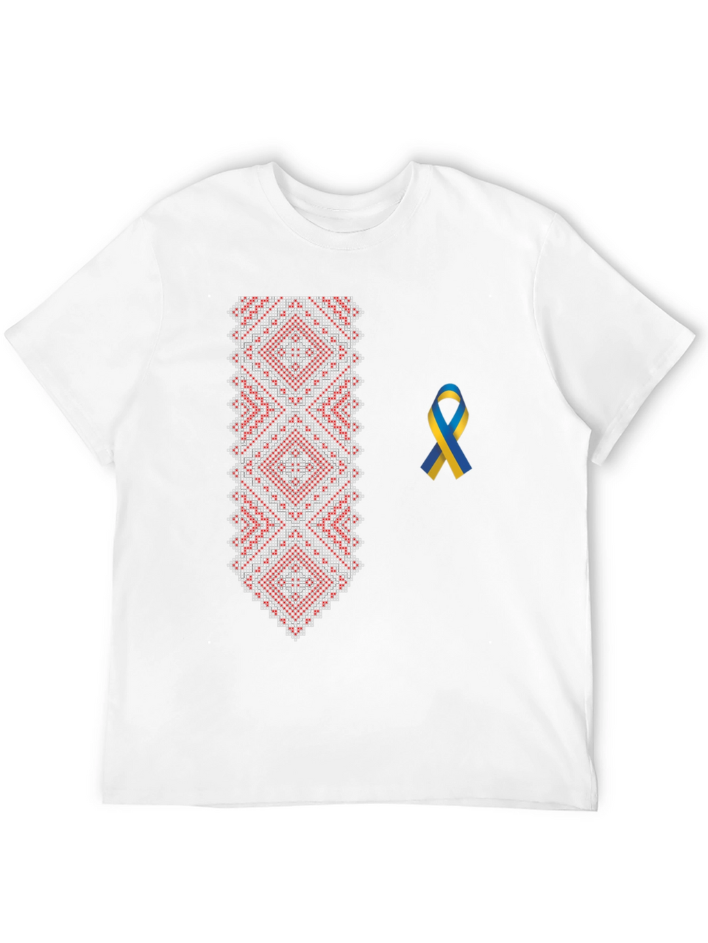 Embroidered Ukrainian T-Shirt with Ribbon
