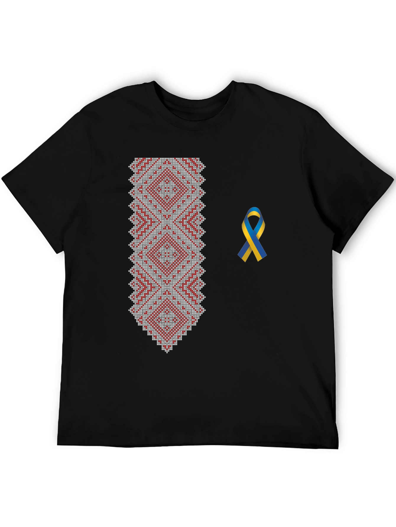 Embroidered Ukrainian T-Shirt with Ribbon