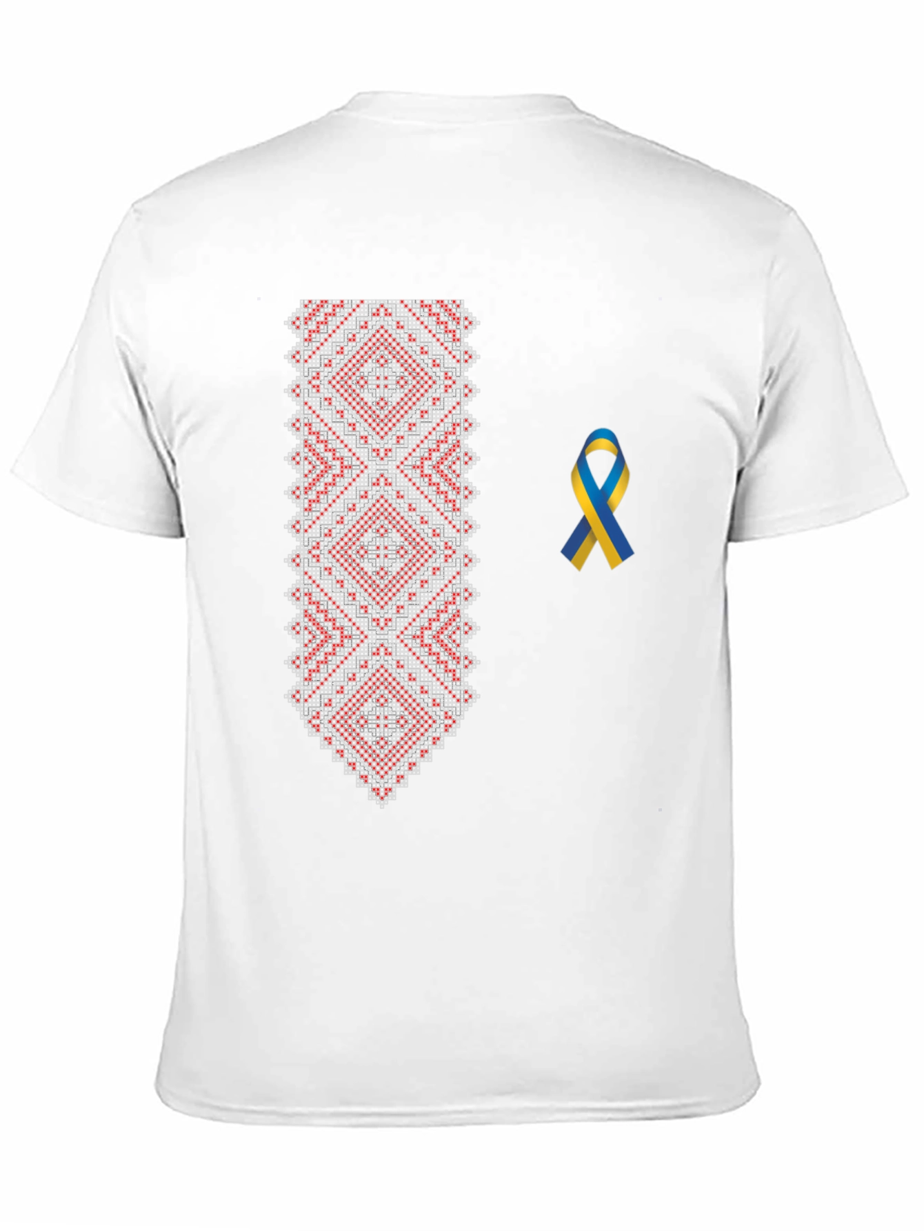 Embroidered Ukrainian T-Shirt with Ribbon