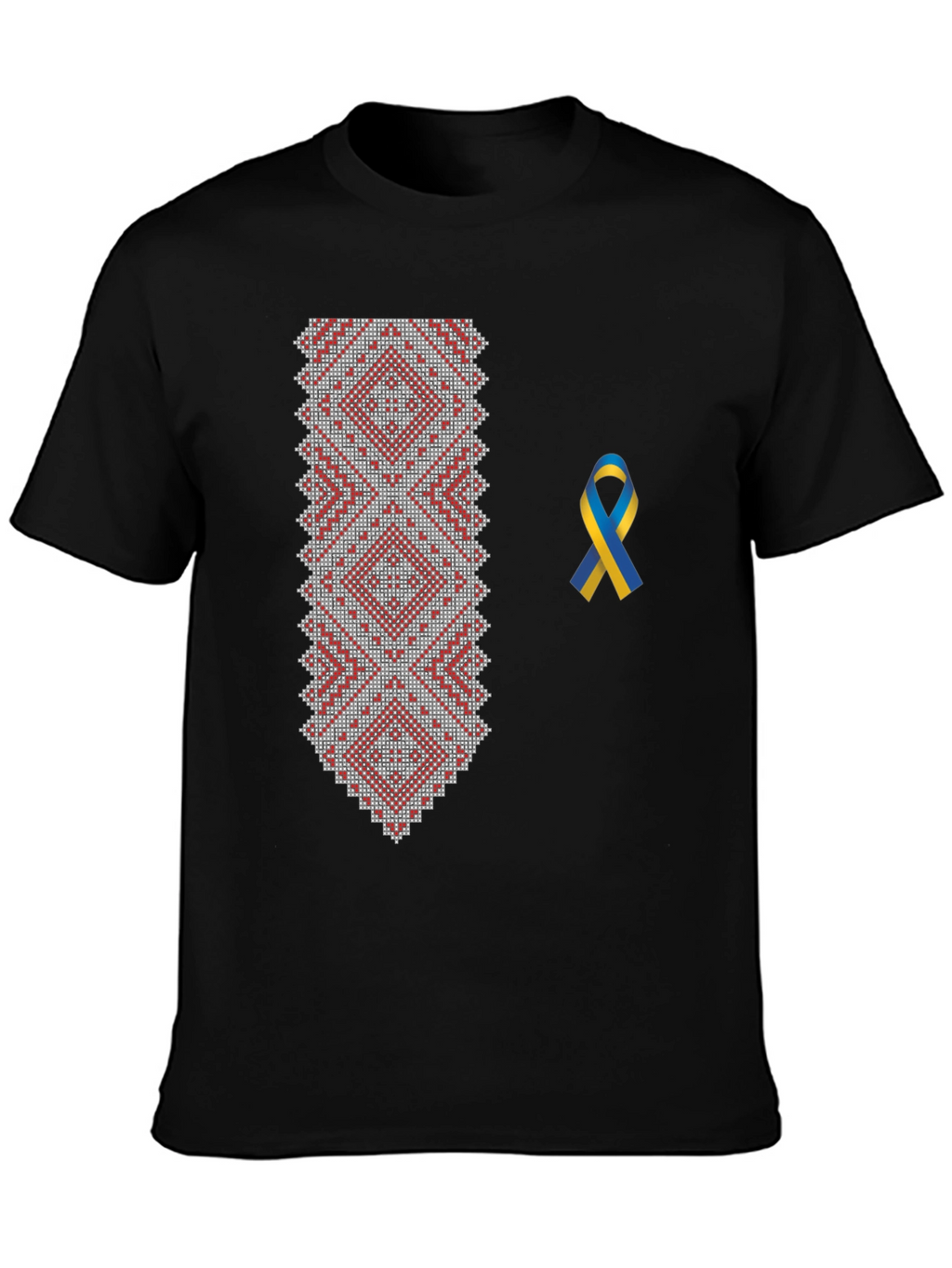 Embroidered Ukrainian T-Shirt with Ribbon