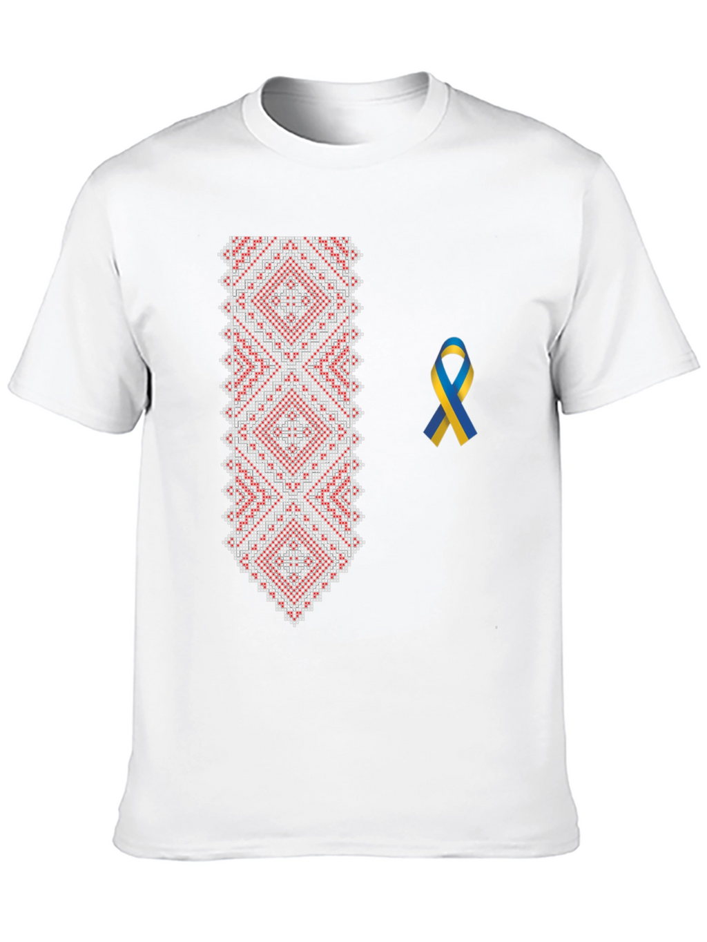 Embroidered Ukrainian T-Shirt with Ribbon