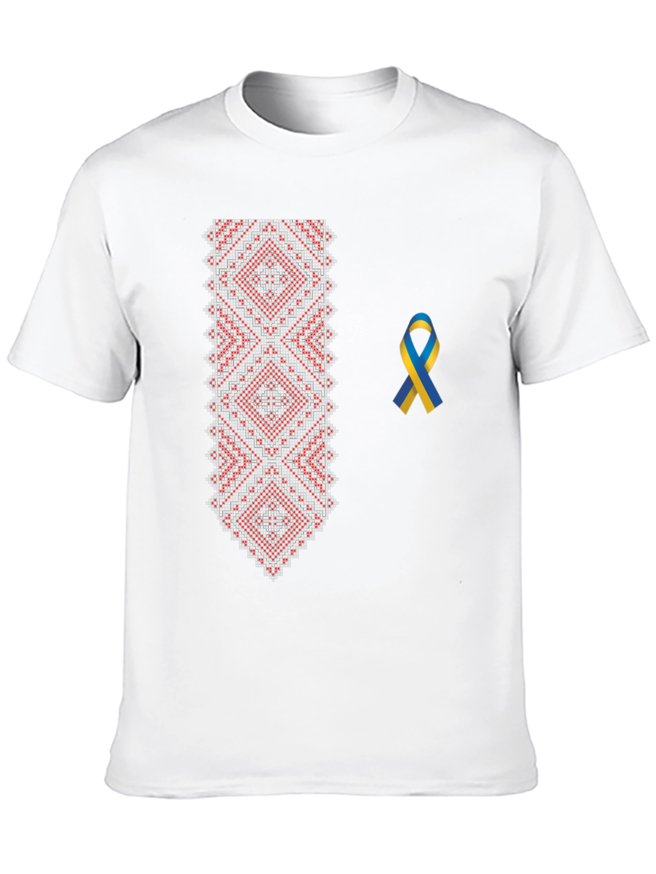 Embroidered Ukrainian T-Shirt with Ribbon