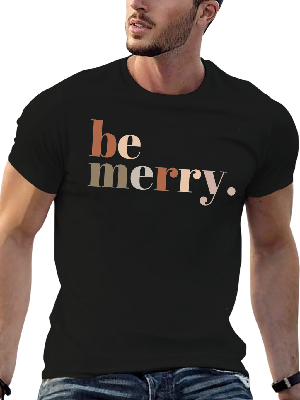 Be Merry Graphic T-Shirt - Black