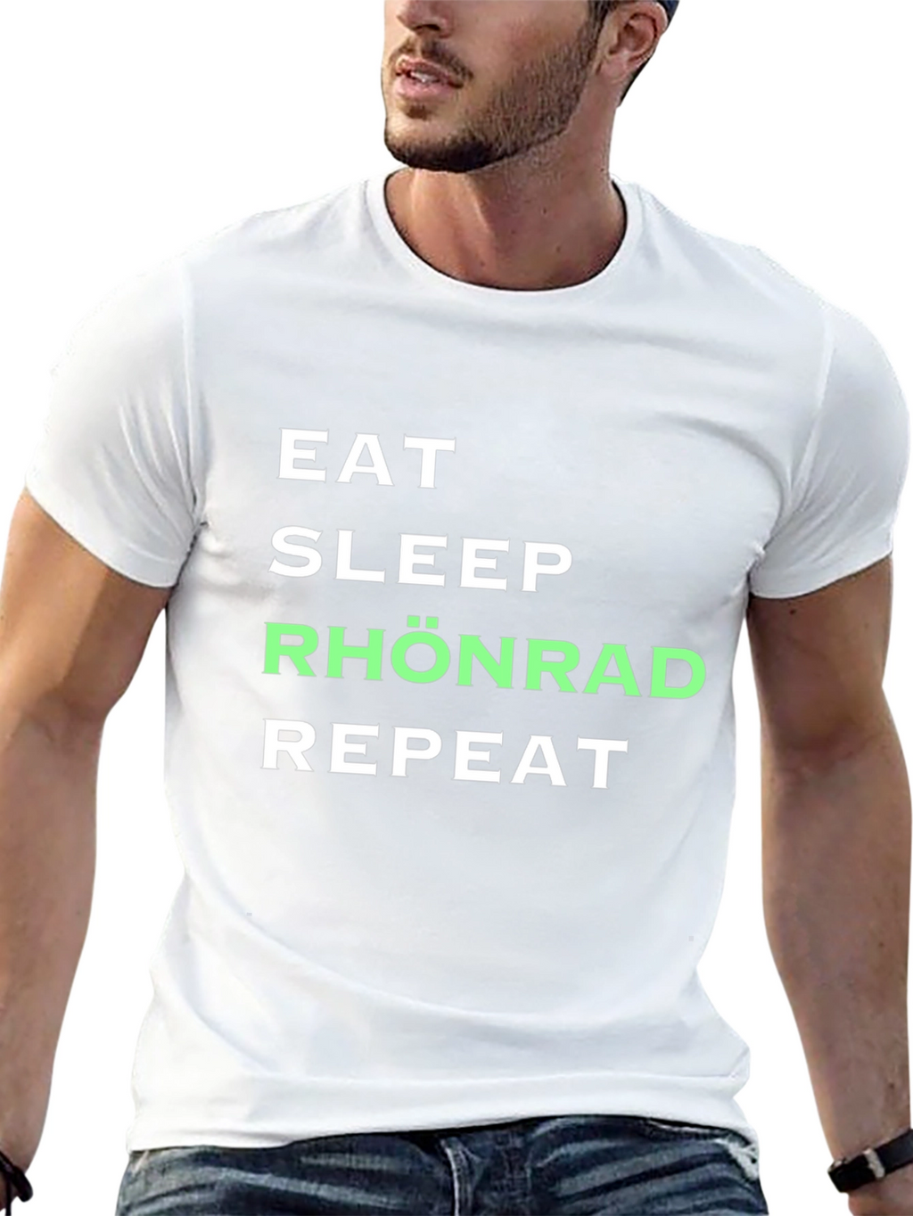Eat Sleep Rhönrad Repeat Black T-Shirt