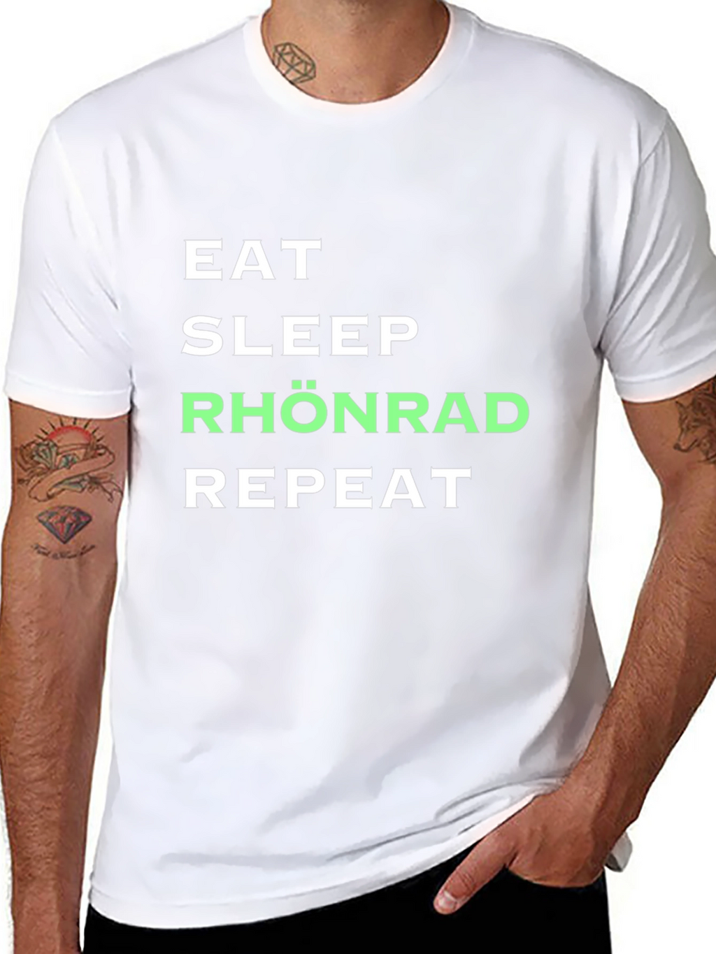 Eat Sleep Rhönrad Repeat Black T-Shirt