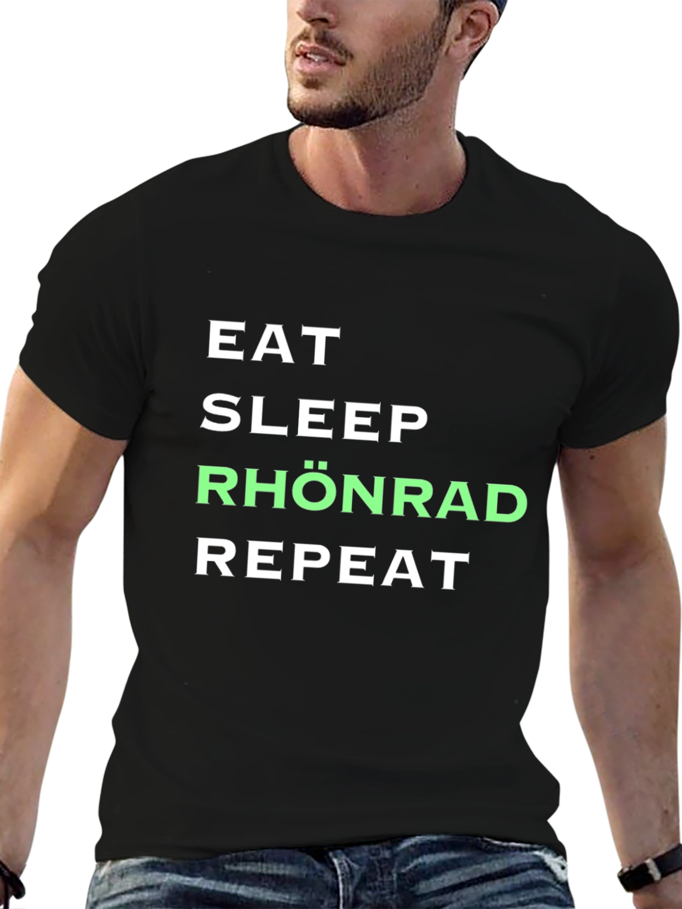 Eat Sleep Rhönrad Repeat Black T-Shirt