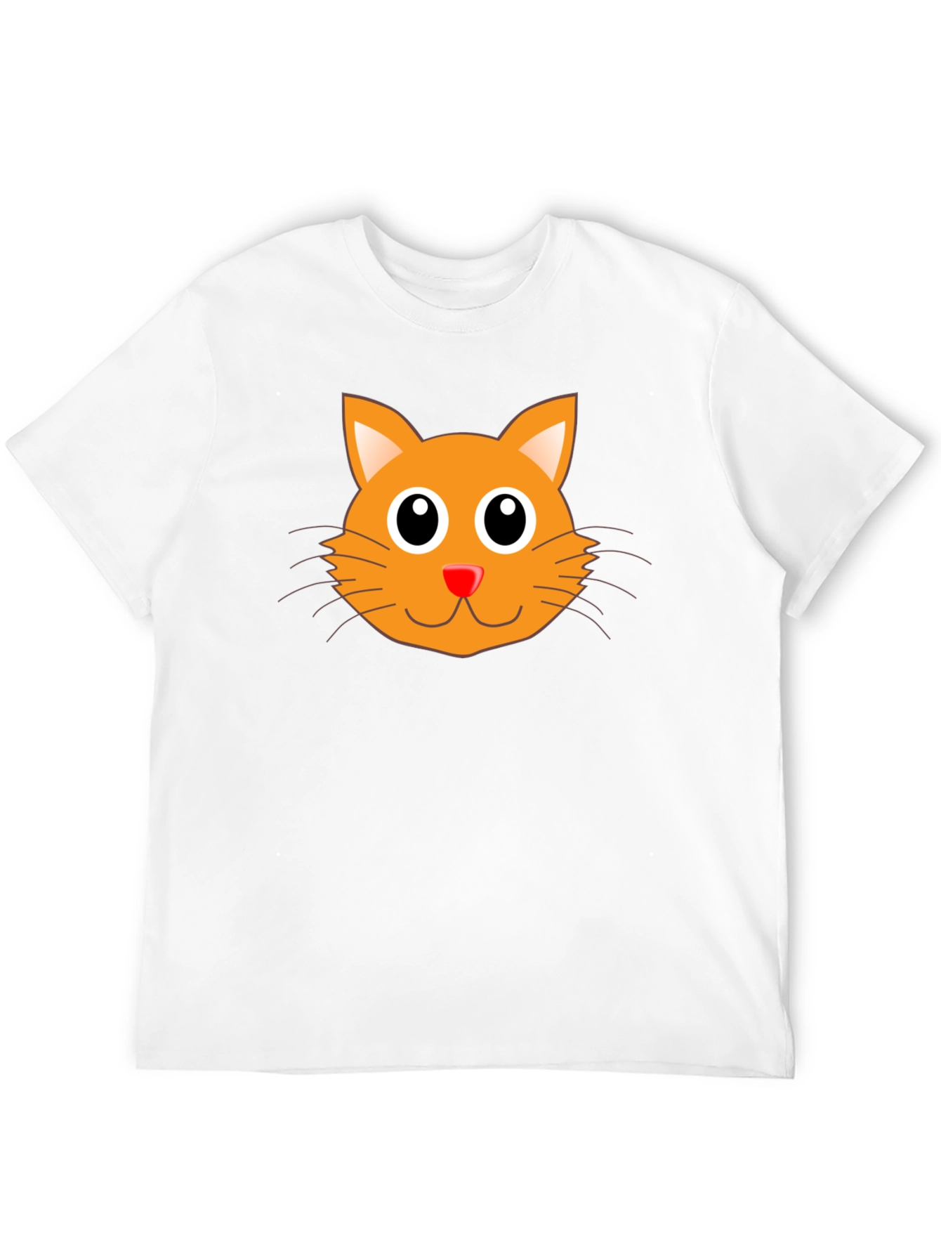 Cute Orange Cat Graphic Black T-Shirt