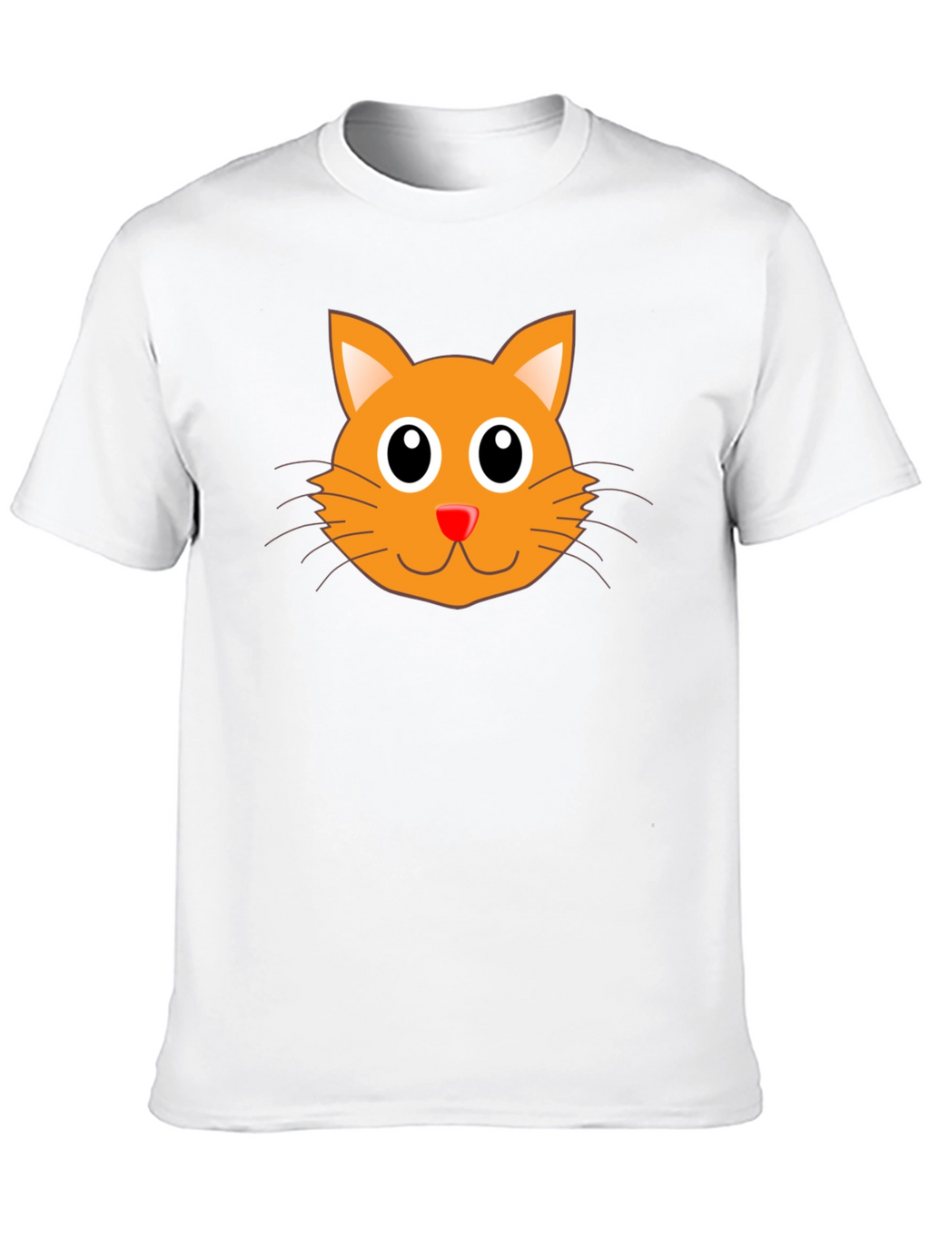 Cute Orange Cat Graphic Black T-Shirt