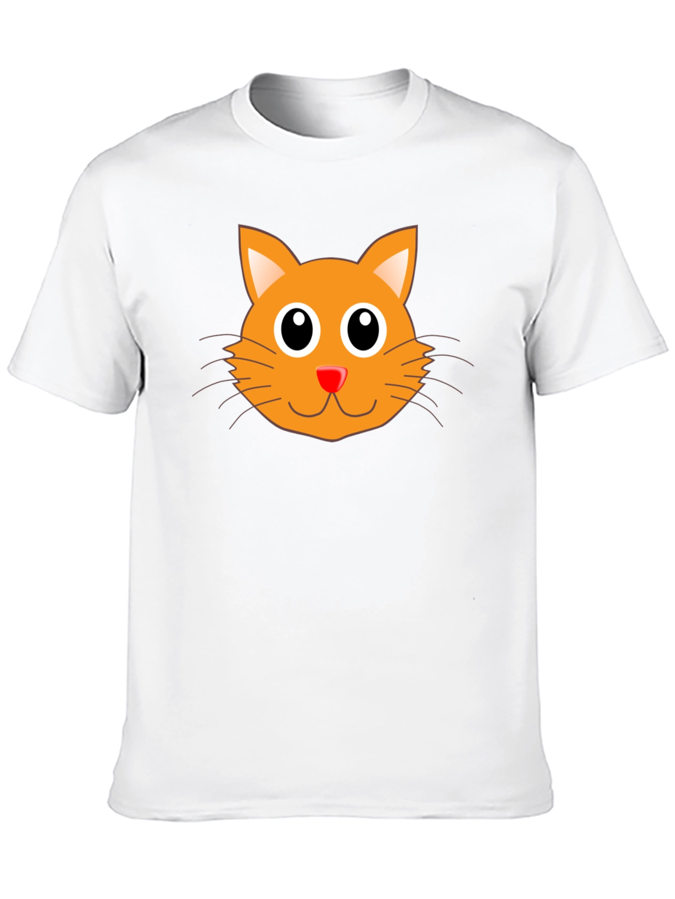 Cute Orange Cat Graphic Black T-Shirt