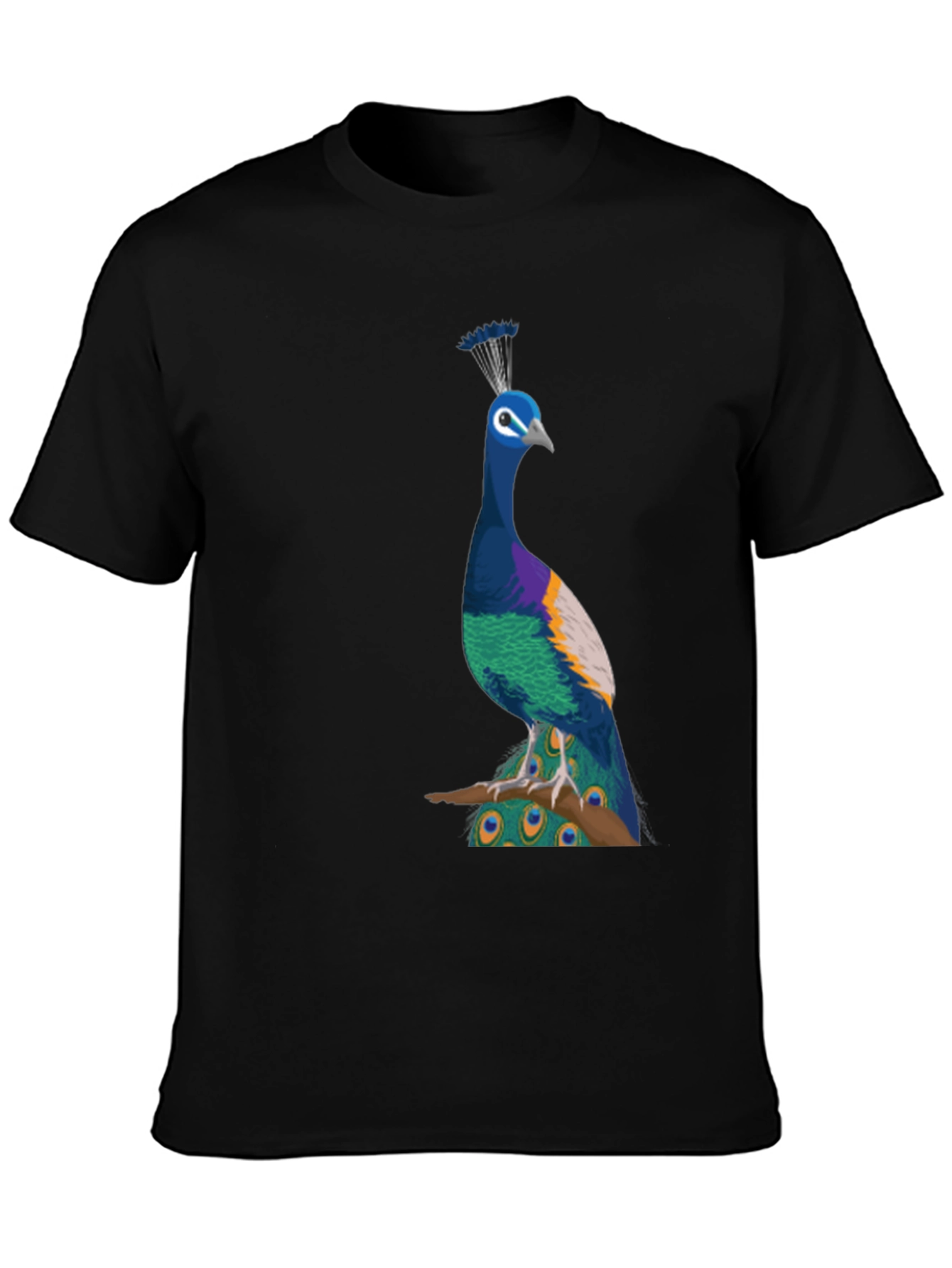 Peacock Graphic Tee - Stylish Black T-Shirt