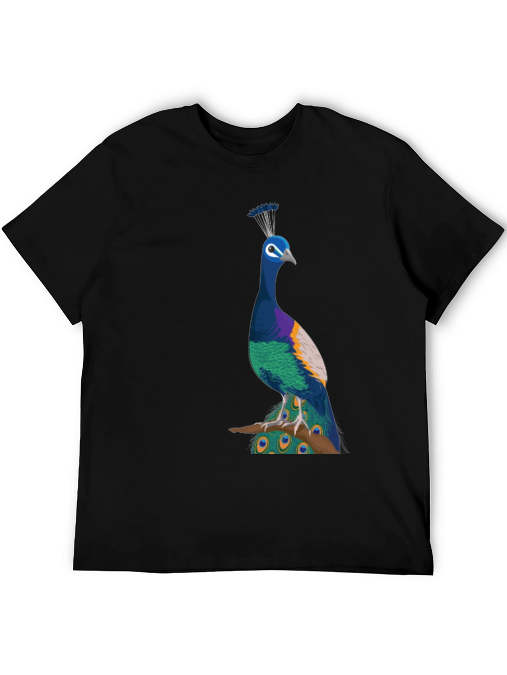 Peacock Graphic Tee - Stylish Black T-Shirt
