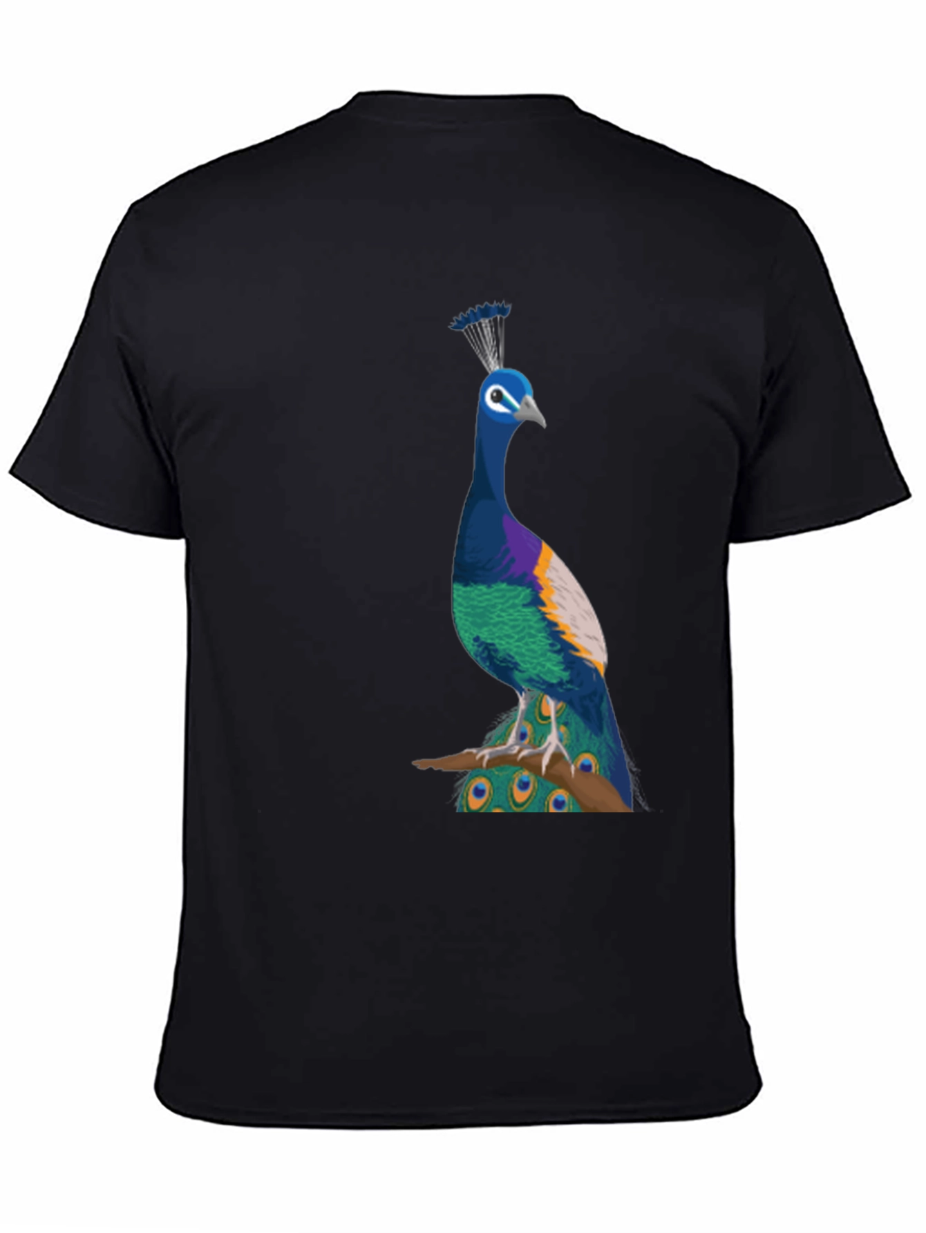Peacock Graphic Tee - Stylish Black T-Shirt
