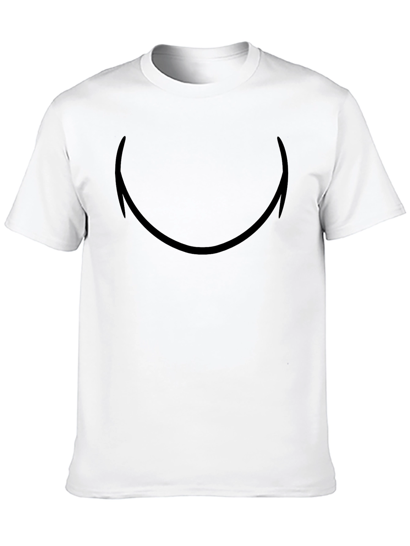Minimalist Smiley Face Graphic Tee - Soft Cotton Blend