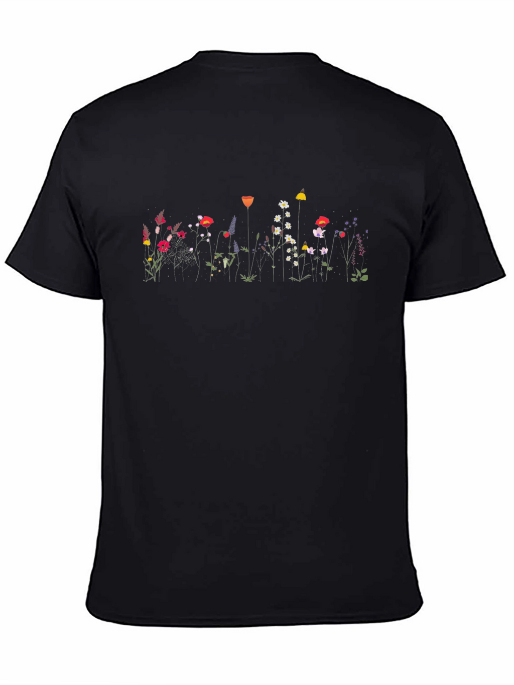 Floral Print Black T-Shirt