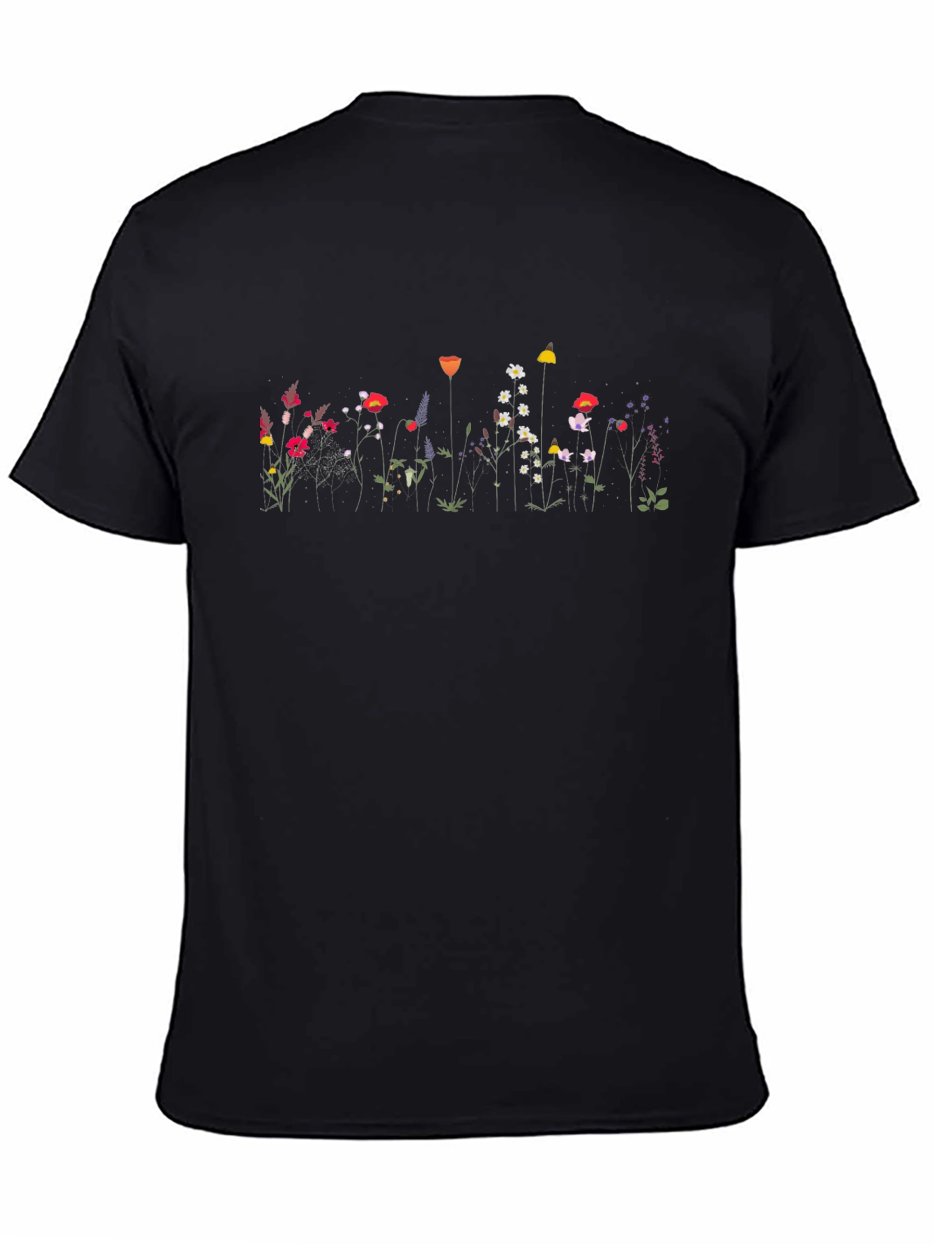 Floral Print Black T-Shirt