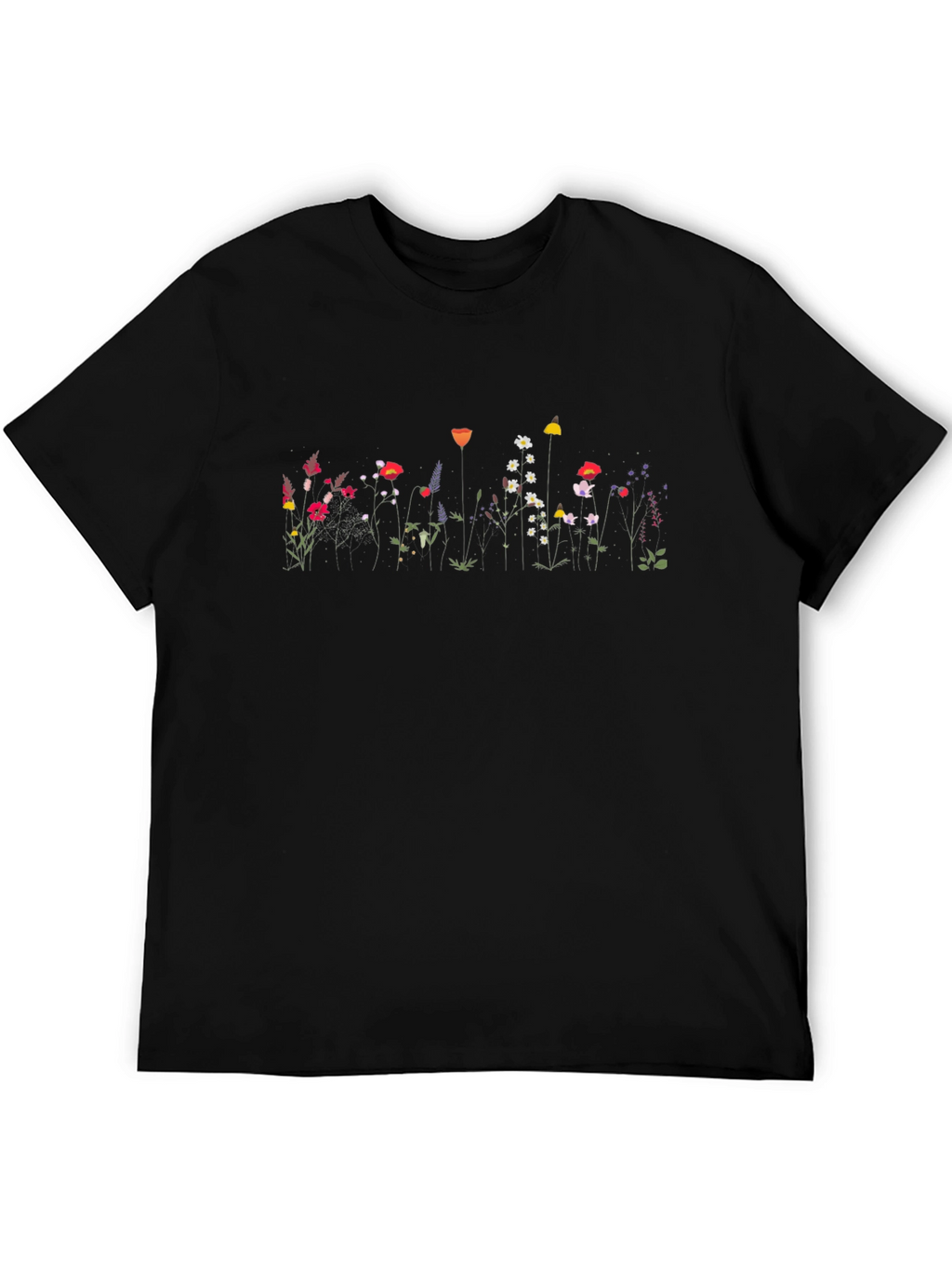 Floral Print Black T-Shirt