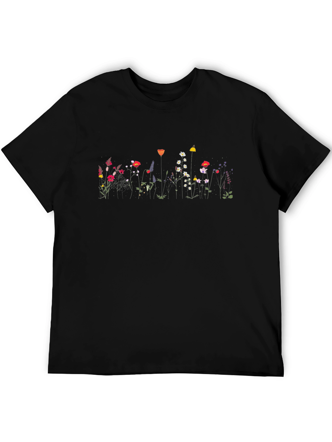 Floral Print Black T-Shirt