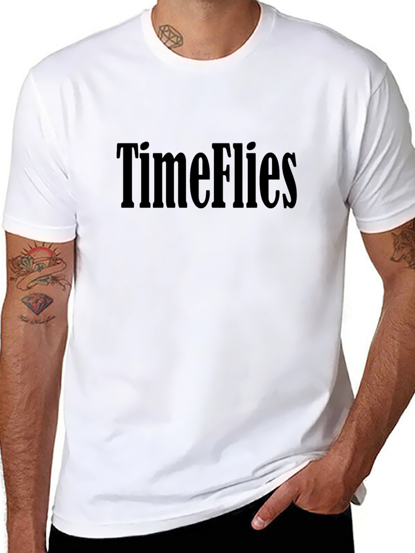 Time Flies Black T-Shirt - Classic Casual Tee