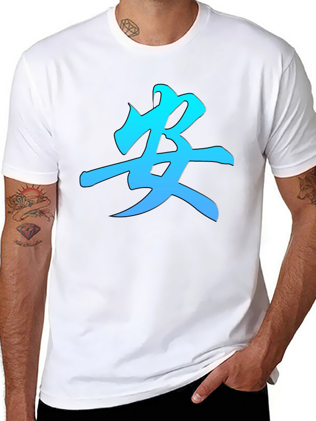 Kanji Symbol Graphic Tee - Stylish Mens Black T-Shirt