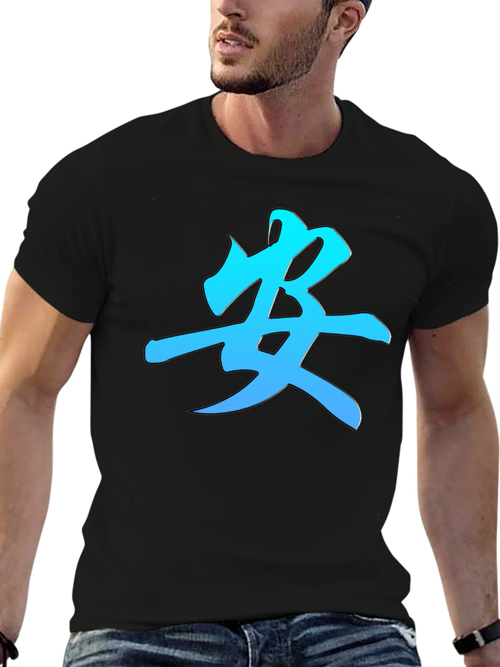 Kanji Symbol Graphic Tee - Stylish Mens Black T-Shirt