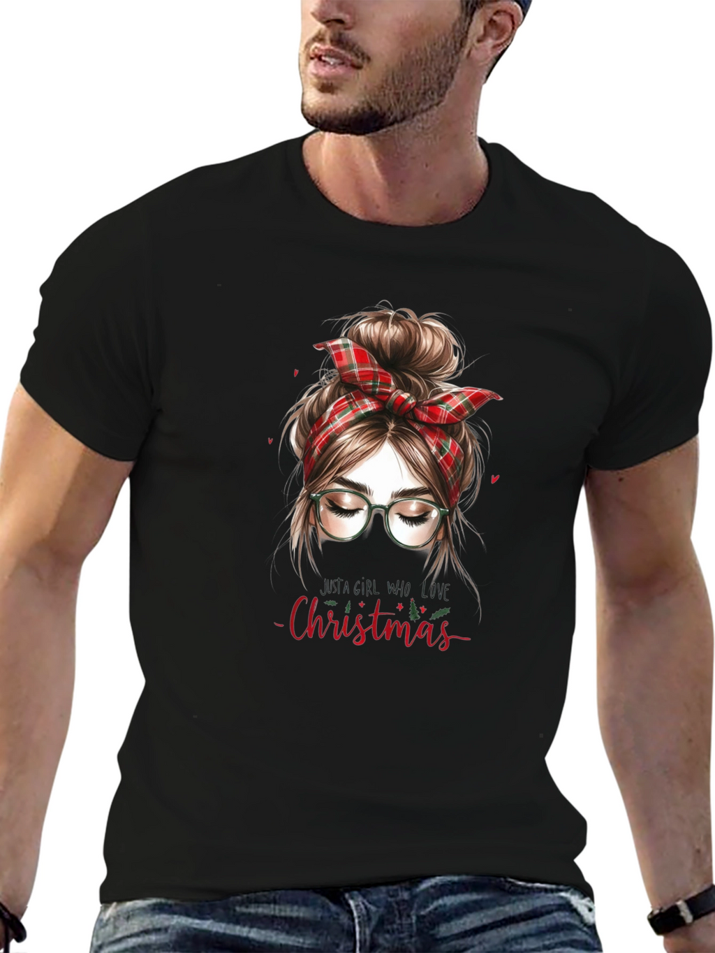 Christmas Messy Bun Graphic Tee