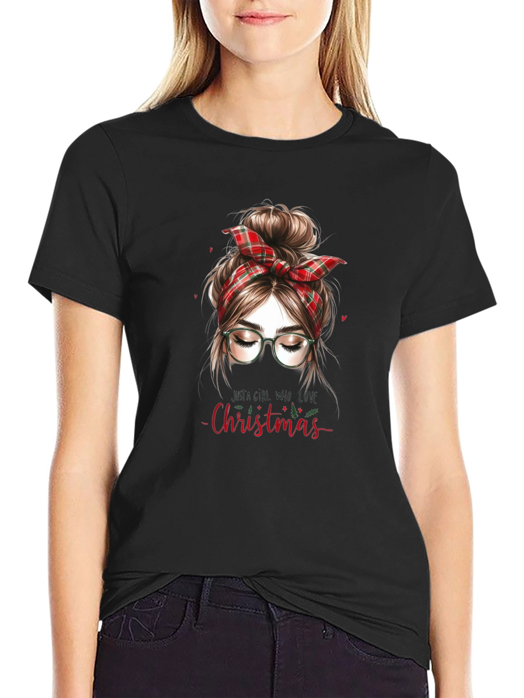 Christmas Messy Bun Graphic Tee